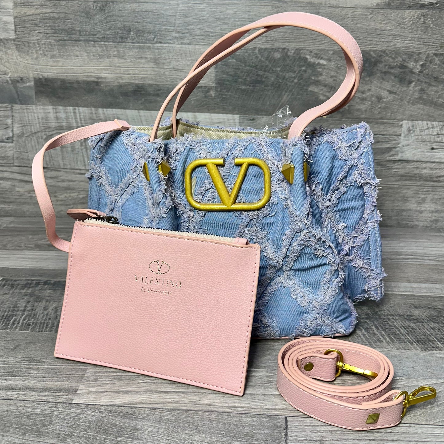 Valentino Straw Pink Jean - 2025 bags women’s