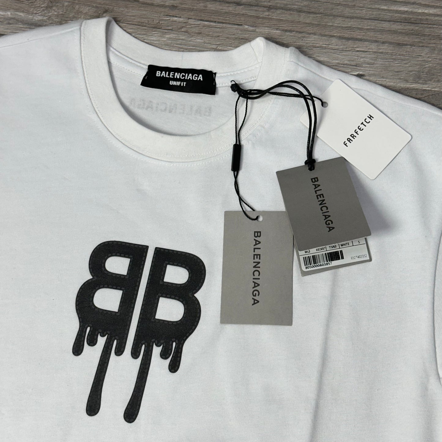 Balenciaga-White Classic Code A4 T-shirt