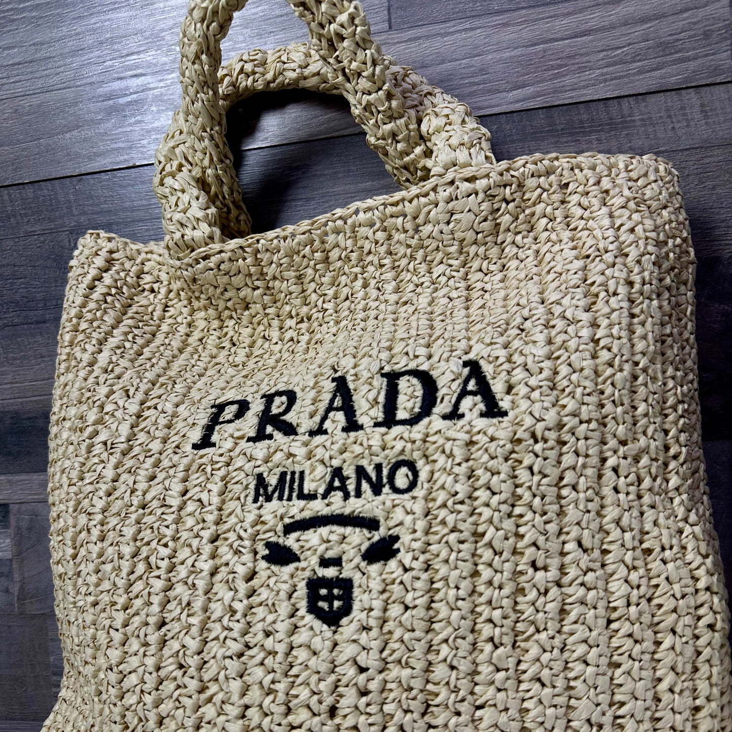 Prada Milano Canvas Tote Beige Small 2025