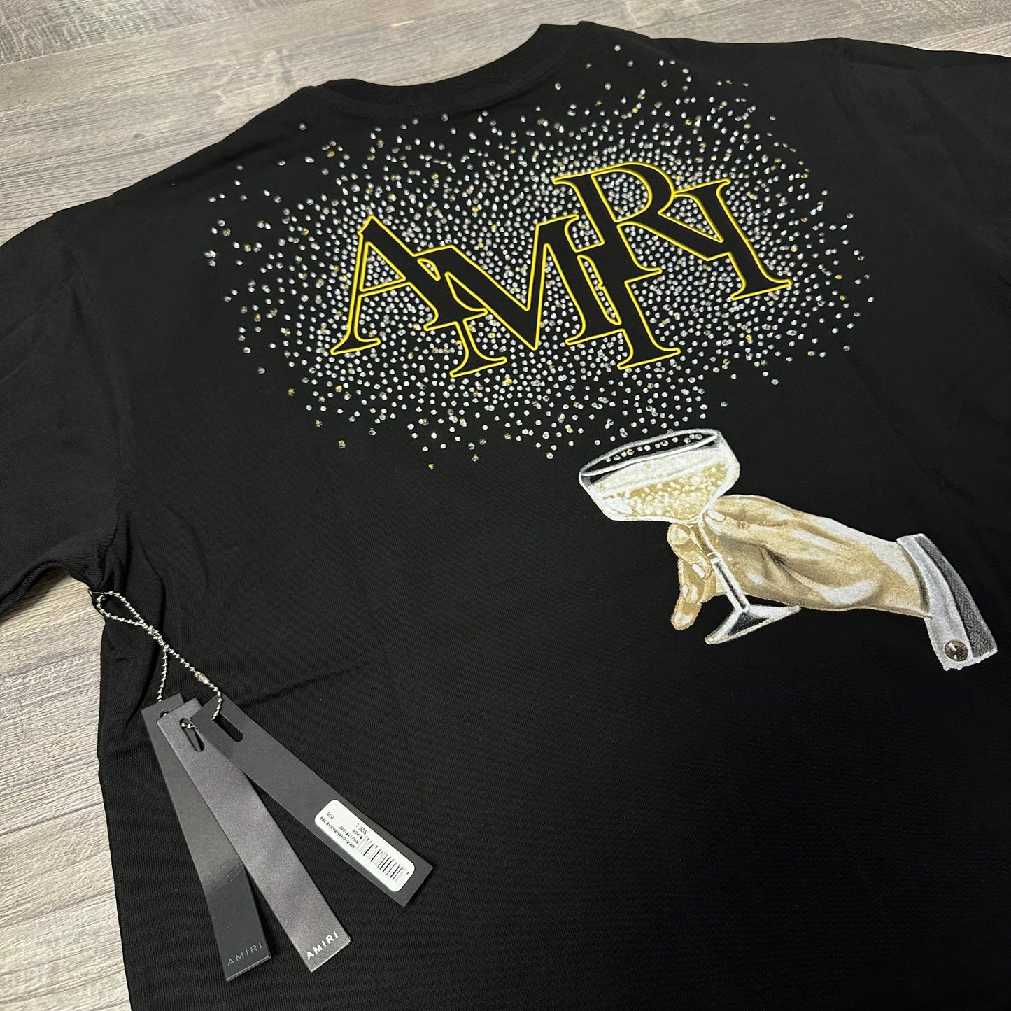 Amiri Champagne Crystal Embellished T-shirt