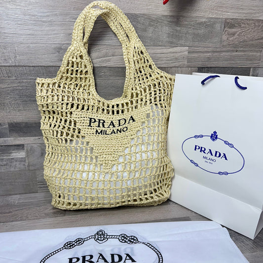 Prada Canvas Tote Beige 2025